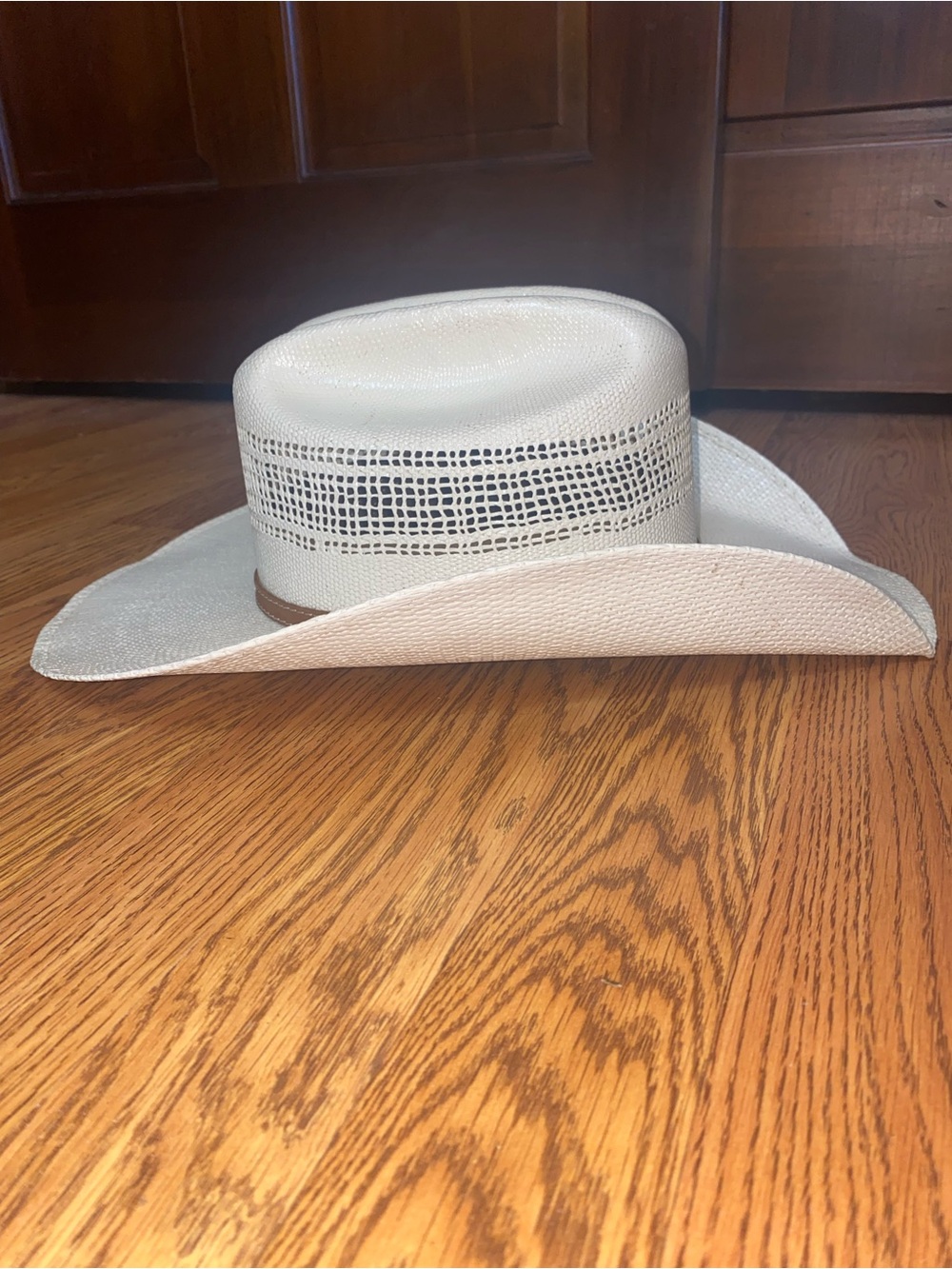 Resistol 7X cowboy hat 7 3/8 large ventilated straw white summer ranch sun